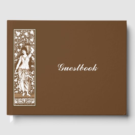 Elegant dame met klassieke urn-grens gastenboek (Voorkant)