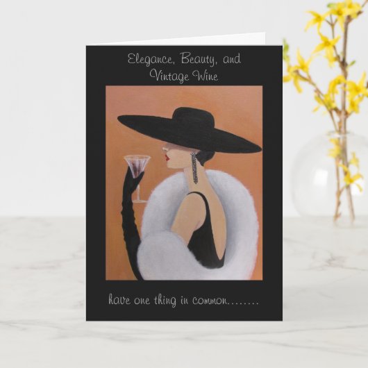 Elegant  dame, vogelkaart kaart (Gele Bloem)