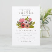 Elegant Dames Bouquet Gepersonaliseerd Baby shower Kaart (Staand voorkant)