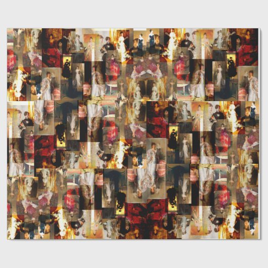 Elegant  Dames Collage Cadeaupapier (Vlak)