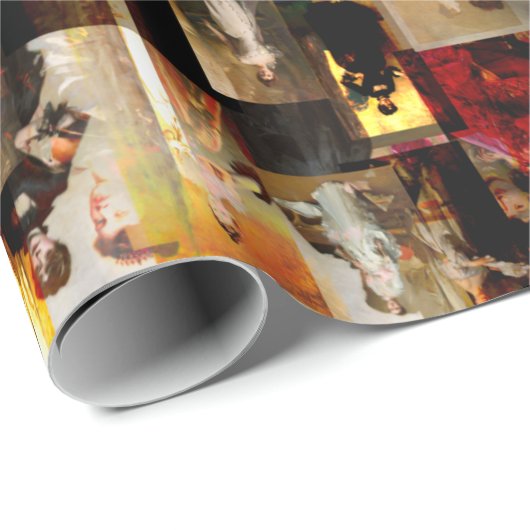 Elegant  Dames Collage Cadeaupapier (Rol Hoek)