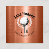 Elegant Dames Golf Monogram Ontwerp Vierkante Visitekaartje (Voorkant)