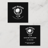 Elegant Dames Golf Monogram Ontwerp Vierkante Visitekaartje (Voorkant / Achterkant)