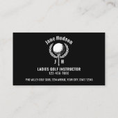Elegant Dames Golf Monogram Ontwerp Visitekaartje (Achterkant)