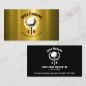 Elegant Dames Golf Monogram Ontwerp Visitekaartje (Voorkant / Achterkant)