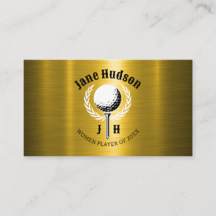 Elegant Dames Golf Monogram Ontwerp Visitekaartje