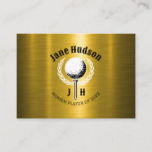 Elegant Dames Golf Monogram Ontwerp Visitekaartje (Voorkant)