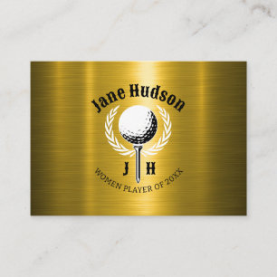 Elegant Dames Golf Monogram Ontwerp Visitekaartje