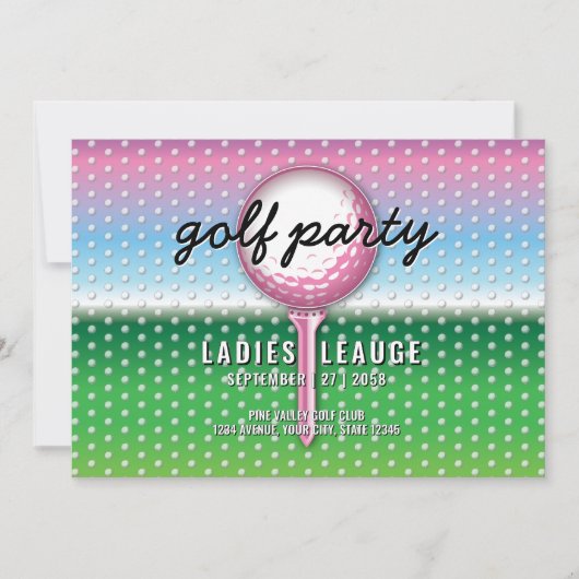 Elegant Dames Golf Party Design Save The Date (Voorkant)