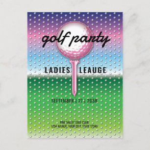 Elegant Dames Golf Party Design Uitnodiging Briefkaart