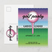 Elegant Dames Golf Party Design Uitnodiging Briefkaart (Voorkant / Achterkant)