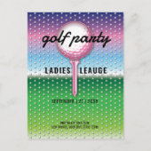 Elegant Dames Golf Party Design Uitnodiging Briefkaart (Voorkant)