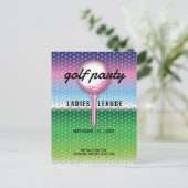 Elegant Dames Golf Party Design Uitnodiging Briefkaart (Staand voorkant)