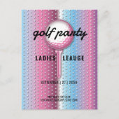 Elegant Dames Golf Party Design Uitnodiging Briefkaart (Voorkant)