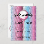 Elegant Dames Golfparty Ontwerp Uitnodiging Briefkaart (Voorkant / Achterkant)