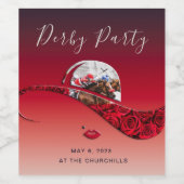 Elegant Dames Pet Derby Party Wijn Etiket (Enkel label)