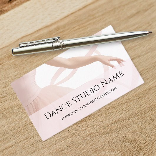 Elegant Dance Studio Ballet Dancer Blush Pink Visitekaartje