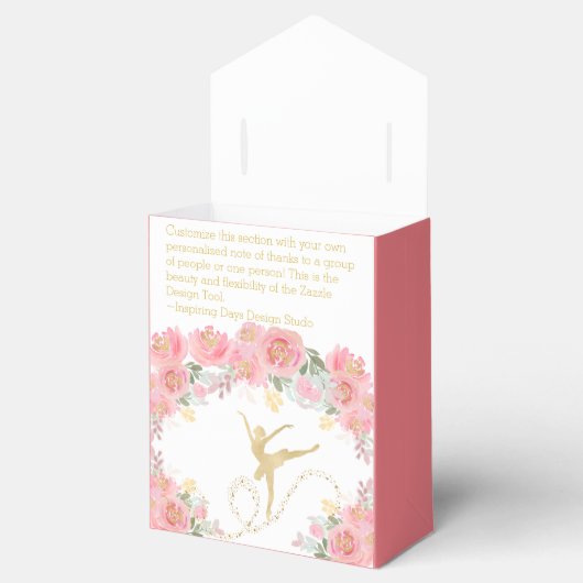 Elegant Dancer | Roze ballet Aangepast bedankt Bedankdoosjes (Geopend)