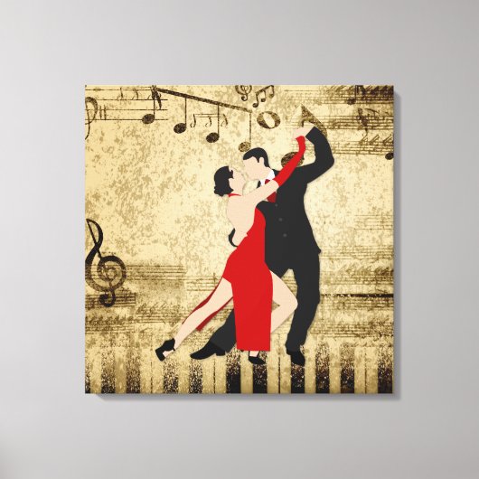 Elegant Dancers op vel muziek Canvas Afdruk (Voorkant)
