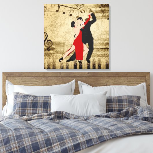 Elegant Dancers op vel muziek Canvas Afdruk (Insitu (Slaapkamer))