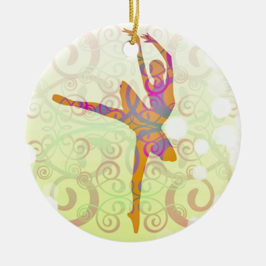 Elegant Dancing Ballerina Keramisch Ornament (Voorkant)