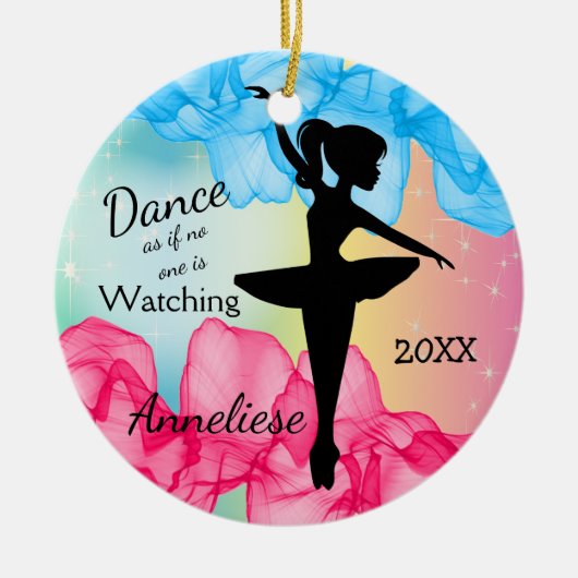 Elegant Dancing Ballerina Keramisch Ornament (Voorkant)