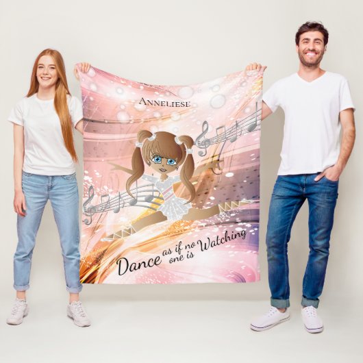 Elegant Dancing Brunette Ballerina-Dance Fleece Deken (In situ)