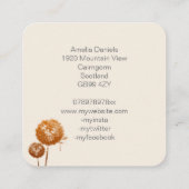 Elegant Dandelion Clock op het Visitekaartje van C (Achterkant)