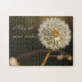 Elegant Dandelion Flower & Wish Quote Legpuzzel (Horizontaal)