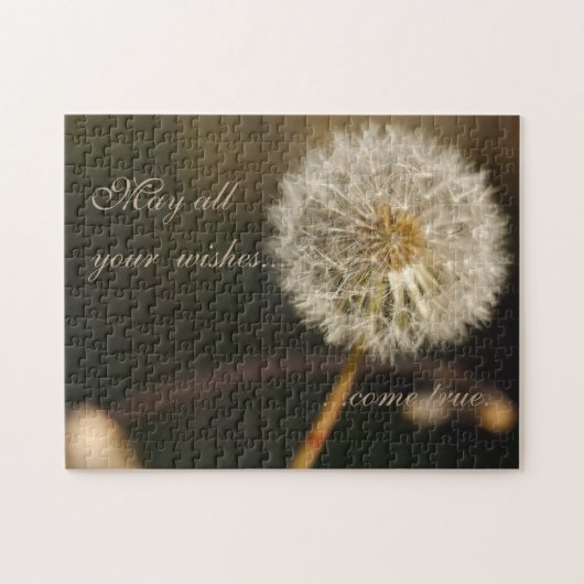 Elegant Dandelion Flower & Wish Quote Legpuzzel (Horizontaal)