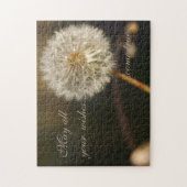 Elegant Dandelion Flower & Wish Quote Legpuzzel (Verticaal)
