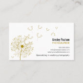 Elegant Dandelion Handgeschreven Script Calligrafi Visitekaartje (Achterkant)