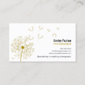 Elegant Dandelion Handgeschreven Script Calligrafi Visitekaartje (Achterkant)