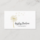 Elegant Dandelion Handgeschreven Script Calligrafi Visitekaartje (Voorkant)