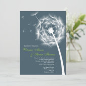 Elegant Dandelion huwelijksuitnodiging Kaart (Staand voorkant)