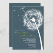 Elegant Dandelion huwelijksuitnodiging Kaart (Voorkant / Achterkant)