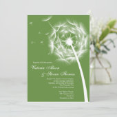Elegant Dandelion huwelijksuitnodiging Kaart (Staand voorkant)
