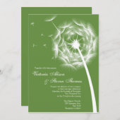 Elegant Dandelion huwelijksuitnodiging Kaart (Voorkant / Achterkant)