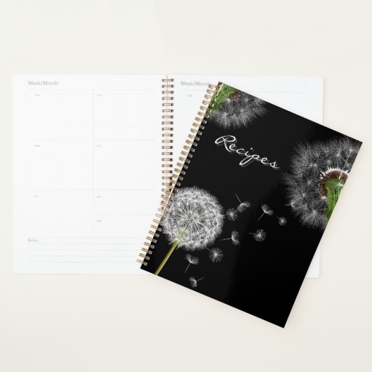 Elegant Dandelion Recipe Book Cover Planner (Display)