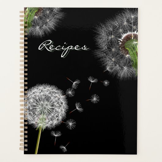 Elegant Dandelion Recipe Book Cover Planner (Voorkant)