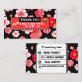 ELEGANT DANK JE FLORAL VISITEKAARTJE (Voorkant / Achterkant)