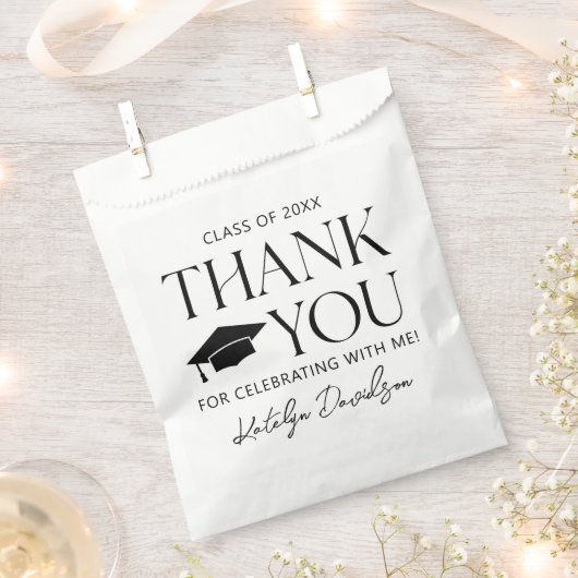 Elegant Dank Je Gesgradueerde Feest Bedankzakje (Geknipt)