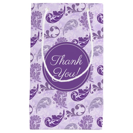 Elegant Dank je Lavender Paars Klein Cadeauzakje (Voorkant)