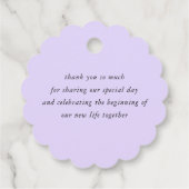 Elegant Dank je Paarse bruiloft voor Labels (Achterkant)
