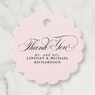 Elegant Dank je roze huwelijk Bedankjes Labels