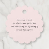 Elegant Dank je roze huwelijk Bedankjes Labels (Achterkant)