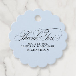 Elegant Dank je wel Dusty Blue Wedding Bedankjes Labels