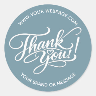 Elegant “Dank je wel” handgeschreven ontwerp met h Ronde Sticker