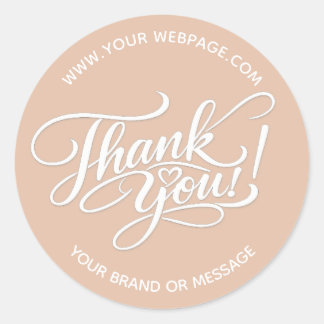 Elegant “Dank je wel” handgeschreven ontwerp met h Ronde Sticker