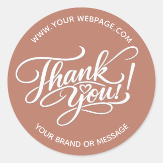 Elegant “Dank je wel” handgeschreven ontwerp met h Ronde Sticker